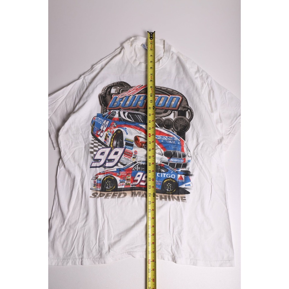 Vintage Jeff Burton NASCAR Citgo Racing T-Shirt White XL 99 Speed Machine Hanes - Picture 7 of 8